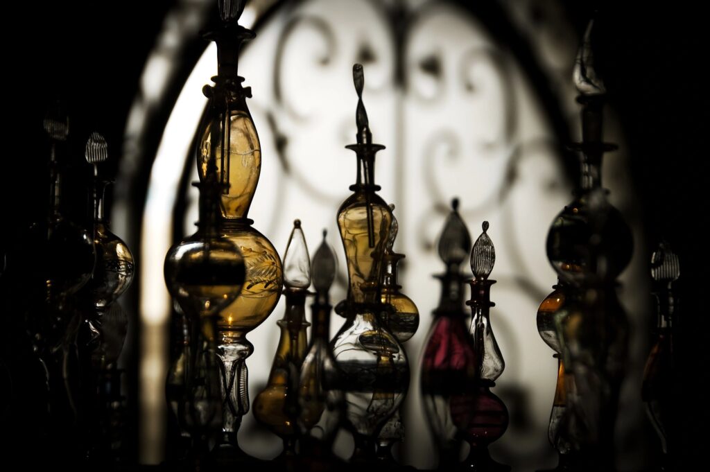 luxury perfume bottle dark elegant