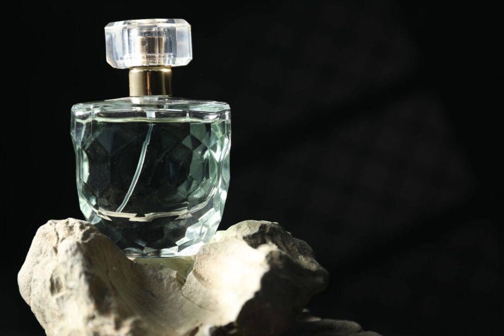luxury perfume bottle dark elegant